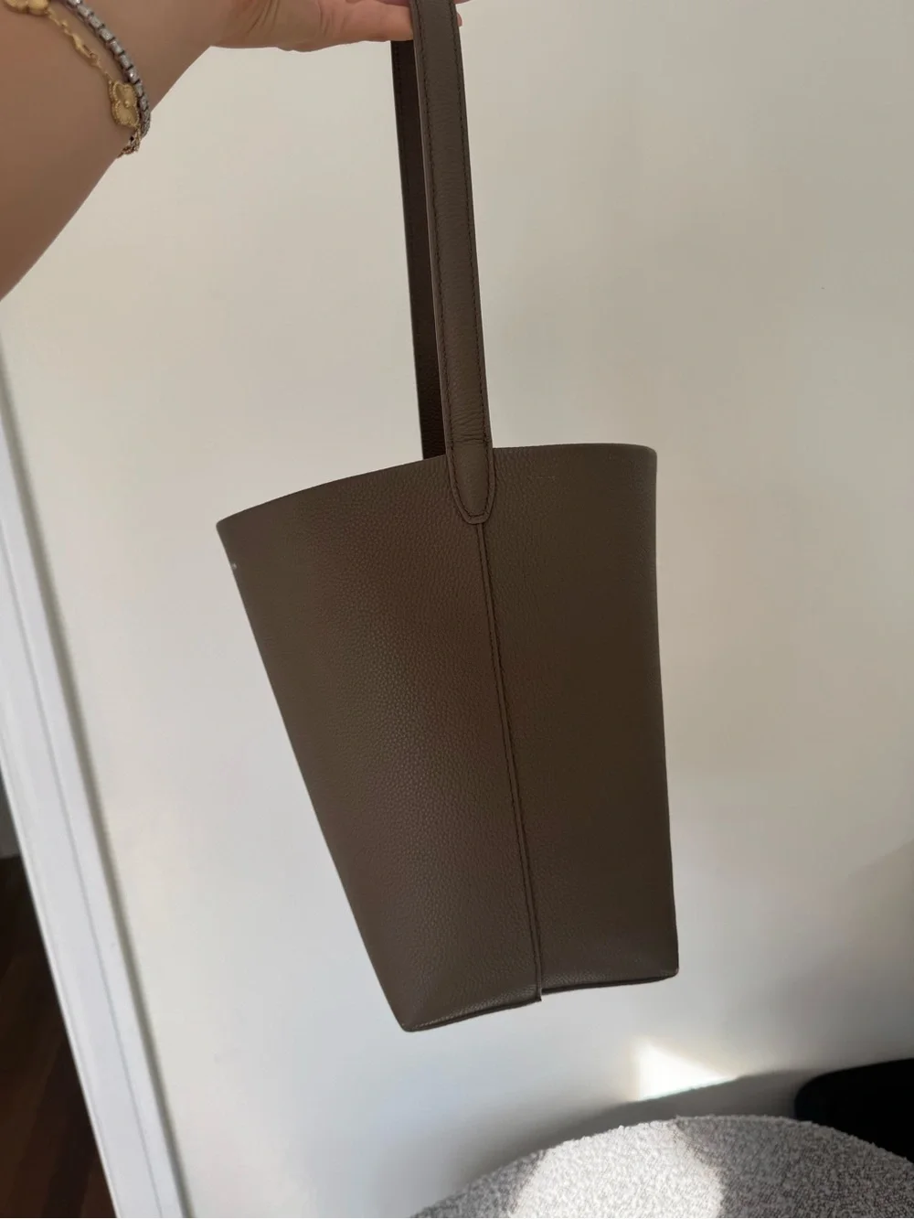 Park tote pebbled leather - gray